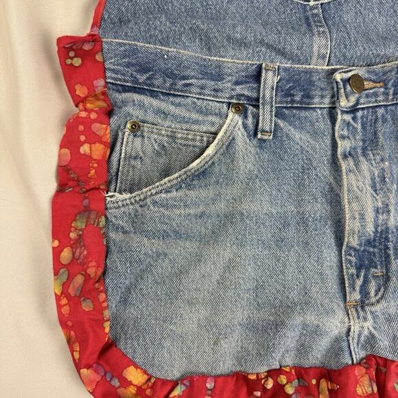 Handmade Upcycled Denim Bib Apron OS Cottagecore Country DIY Artsy Mixed Media - Picture 7 of 14